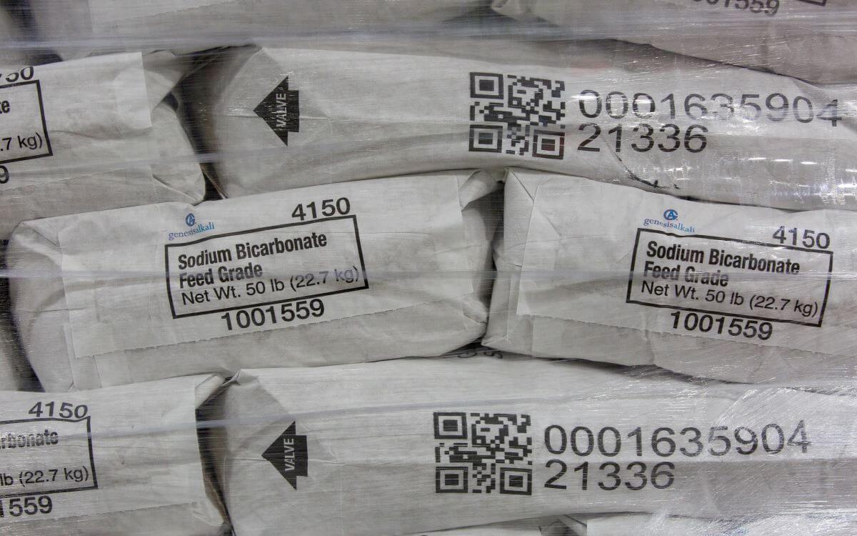 Stacked Sodium Bicarbonate Feed Grade bags